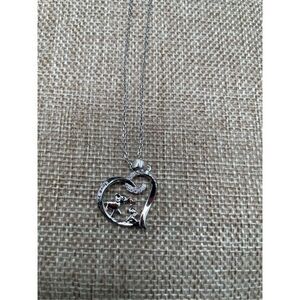 Double Elephants Heart Necklace I Love You Engraved Valentines Mothers Day